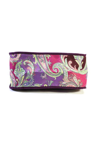 Etro Canvas Paisley Print Top Zip Travel Pouch Bag Multicolor