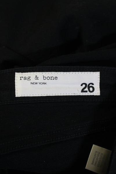 Rag & Bone Womens Mid Rise Ankle Skinny Jeans Black Size 26