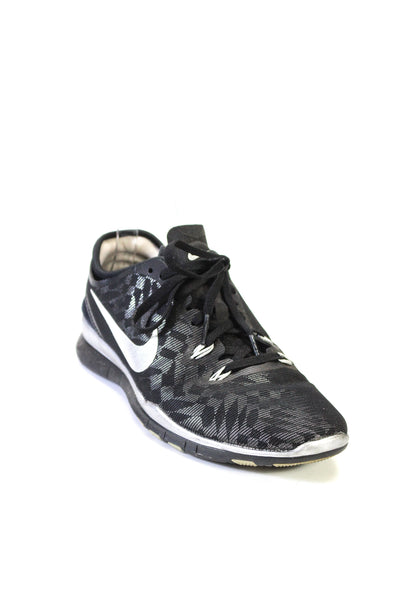 Nike WOmens Check Print Metallic Lace-Up Tied Round Toe Sneakers Black Size 7