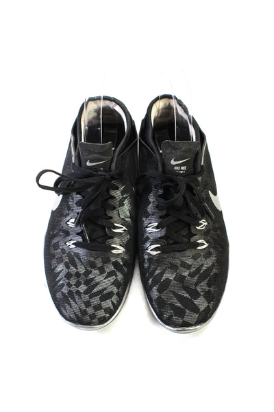 Nike WOmens Check Print Metallic Lace-Up Tied Round Toe Sneakers Black Size 7