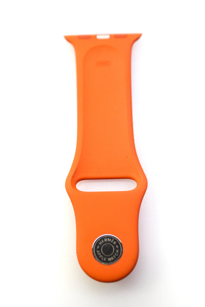 Hermes x Apple 38mm Silicone Rubber Smart Watch Band Orange