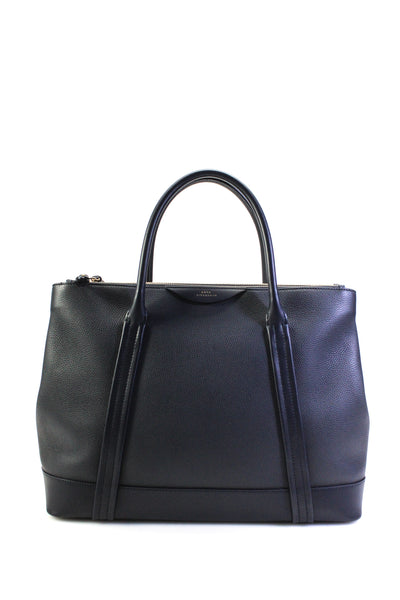 Anya Hindmarch Womens Large Ebury Grain Leather Tassel Tote Handbag Navy Blue