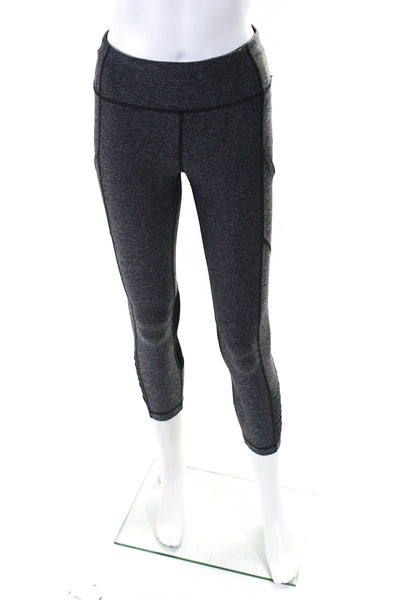 Lululemon Womens Mid Rise Ruched Bottom Pull On Cropped Leggings Gray Size 4