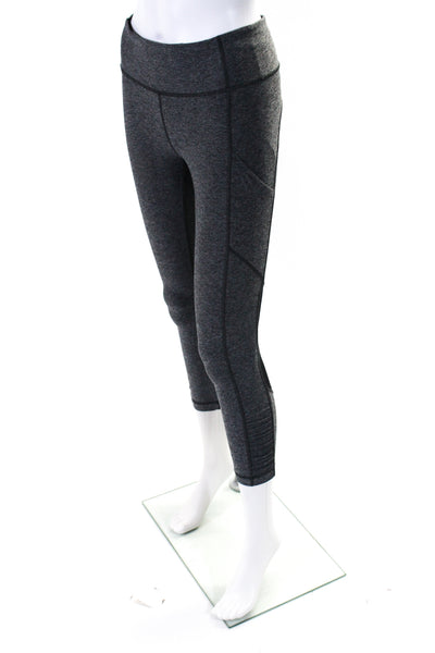 Lululemon Womens Mid Rise Ruched Bottom Pull On Cropped Leggings Gray Size 4