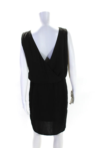 Oak + Fort Womens Solid Black Scoop Neck Open Back Sleeveless Shift Dress Size S