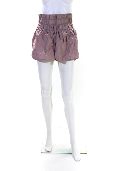 FP Movement Womens Mauve High Waisted Lined Mini Active Shorts Size L