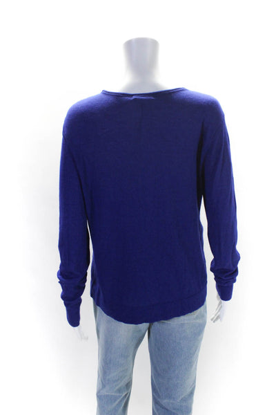 Townsen Womens Ultramarine Scoop Neck Sides Zip Detail Sweater Top Size M