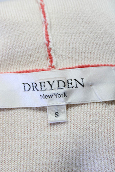 Dreyden Womens Orange Cotton Blend Open Front Hooded Cardigan Sweater Top Size S