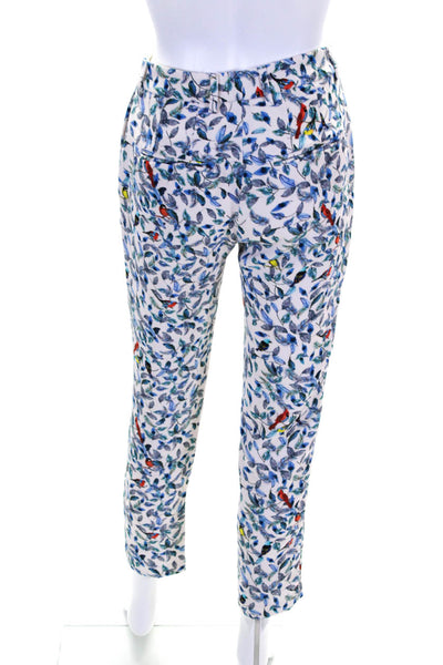 Paul & Joe Sister Womens High Waist Feather Print Tapered Pants Blue Size 36