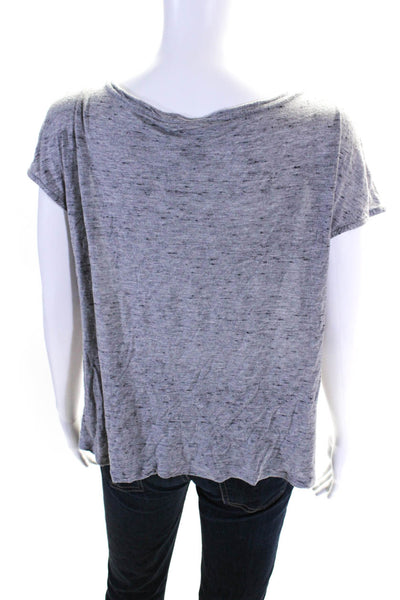 Marc By Marc Jacobs Womens Jersey Knit Spotted Print V-Neck Shirt Gray Size L