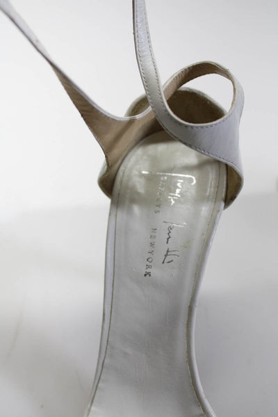 Barneys New York Womens Ankle Strap Stiletto Sandals White Leather Size 36 6