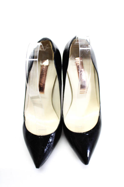 Rupert Sanderson Womens Point Toe Slip On Stiletto Pumps Black Patent Size 37 7