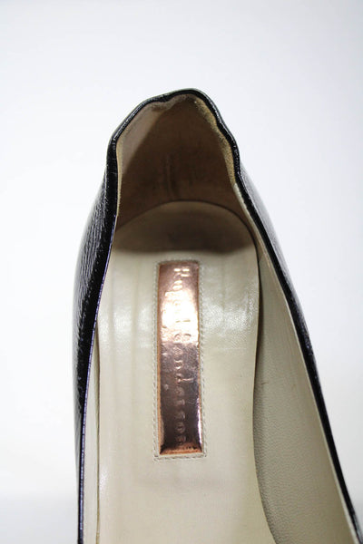 Rupert Sanderson Womens Point Toe Slip On Stiletto Pumps Black Patent Size 37 7