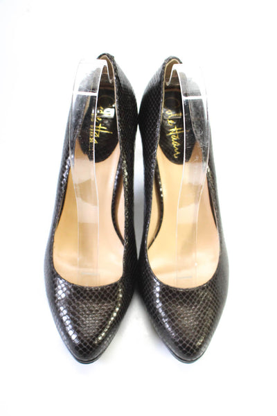 Cole Haan Womens Leather Snakeskin Print Slide On Pumps Dark Brown Size 7 B