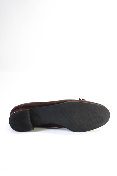 Stuart Weitzman Womens Suede Slide On Ballet Flats Brown Black Size 9 Medium