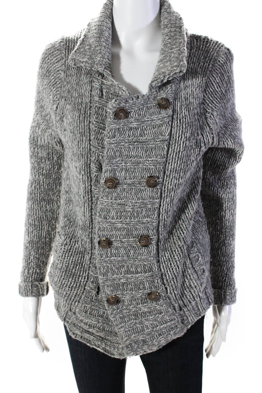 J Crew Womens Thick Knit Double Breasted Cardigan Jacket Gray Size Med Shop Linda s Stuff