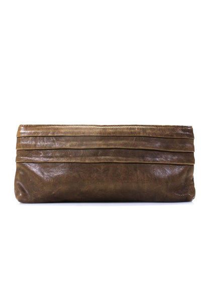 Lauren Merkin Womens Brown Drape Detail Magnet Small Clutch Bag Handbag