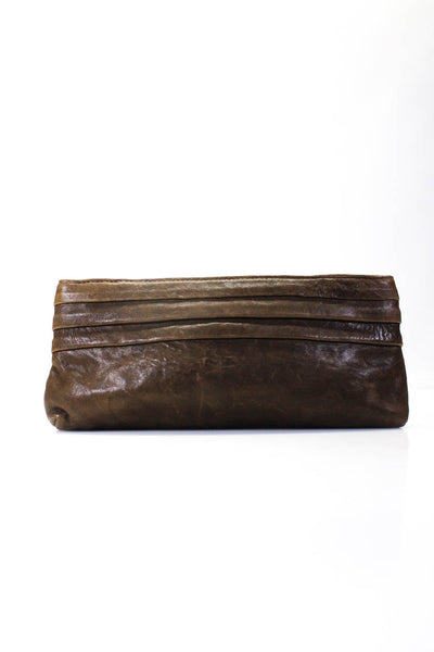 Lauren Merkin Womens Brown Drape Detail Magnet Small Clutch Bag Handbag