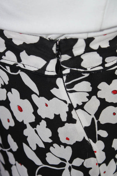 10 Crosby Derek Lam Womens Silk Blend Floral Zip Up Mini Skirt Black Size 4