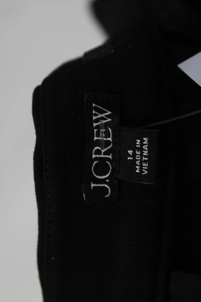 J Crew Women's Hook Closure Flat Front Straight Leg Dress Pant Black Size 14