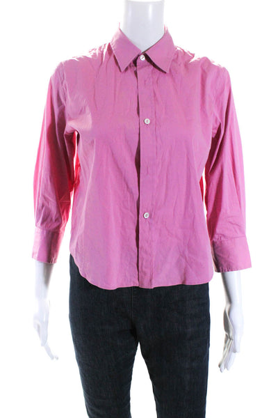 Dolce & Gabbana Womens Cotton Long Sleeve Button Down Blouse Pink Size 40