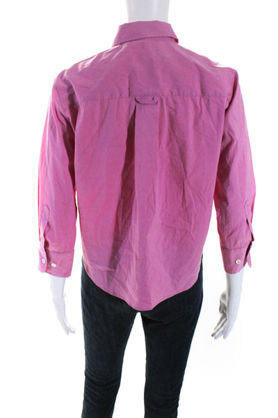 Dolce & Gabbana Womens Cotton Long Sleeve Button Down Blouse Pink Size 40