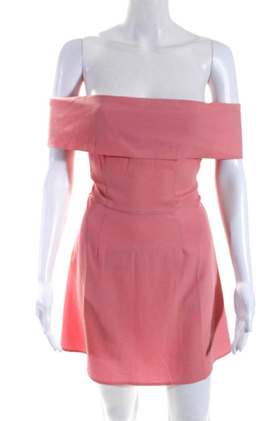 By The Way Womens Off Shoulder Sleeveless A Line Dress Pink Size XS