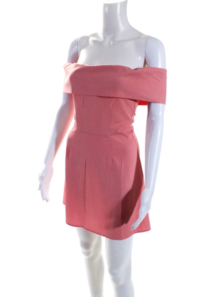 By The Way Womens Off Shoulder Sleeveless A Line Dress Pink Size XS