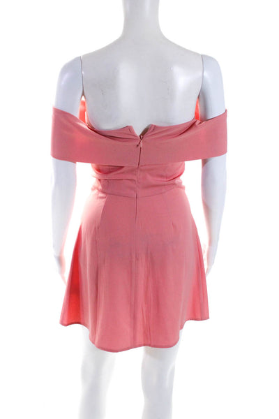 By The Way Womens Off Shoulder Sleeveless A Line Dress Pink Size XS