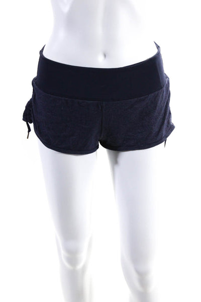 Lululemon Womens Gathered Mid Rise Athletic Mini Shorts Blue Size 6