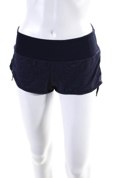 Lululemon Womens Gathered Mid Rise Athletic Mini Shorts Blue Size 6