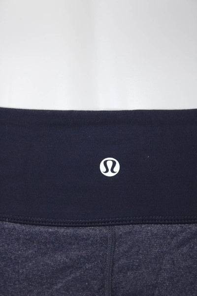 Lululemon Womens Gathered Mid Rise Athletic Mini Shorts Blue Size 6