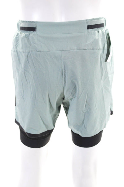 Lululemon Mens Drawstring Waist Lined Activewear Shorts Sea Foam Green Size S