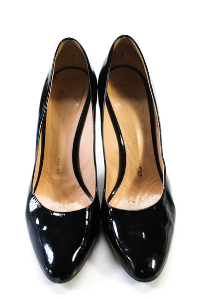 Giuseppe Zanotti Design Womens Black Leather Sculpted Heels Pumps Shoes Size 9