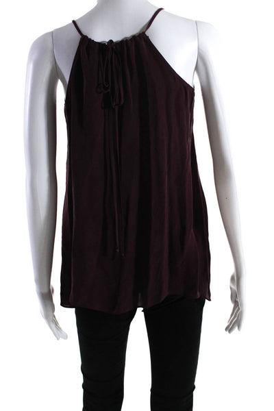 Mason Womens Silk V Neck Spaghetti Strap Sleeveless Tank Top Purple Size 2