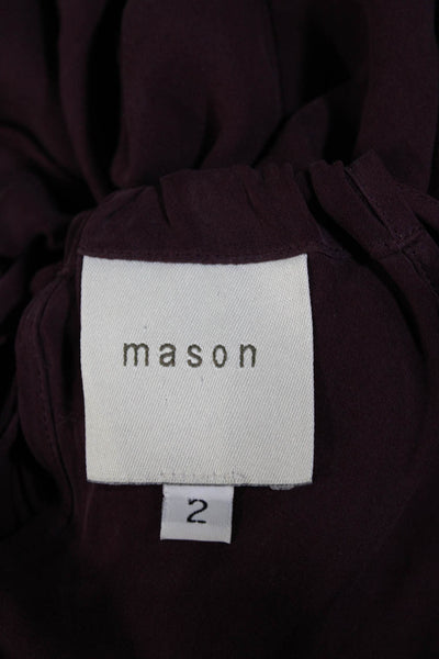 Mason Womens Silk V Neck Spaghetti Strap Sleeveless Tank Top Purple Size 2