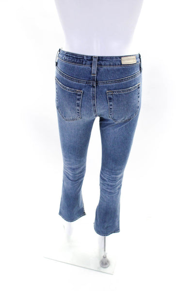 AG Adriano Goldschmied Womens Mid Rise Boot Cut Cropped Jeans Blue Size 24