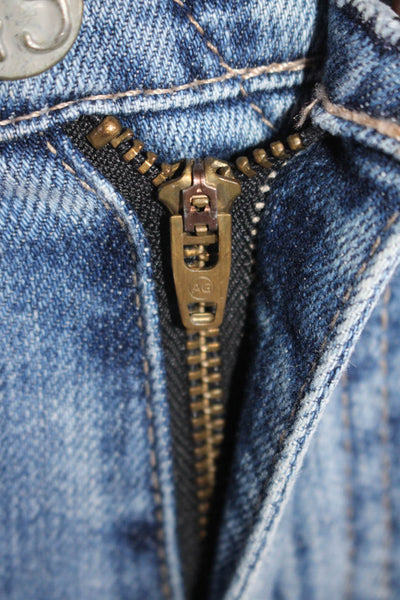 AG Adriano Goldschmied Womens Mid Rise Boot Cut Cropped Jeans Blue Size 24