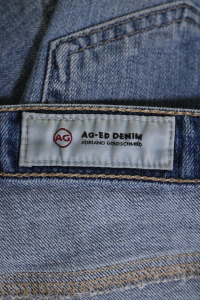 AG Adriano Goldschmied Womens Mid Rise Boot Cut Cropped Jeans Blue Size 24