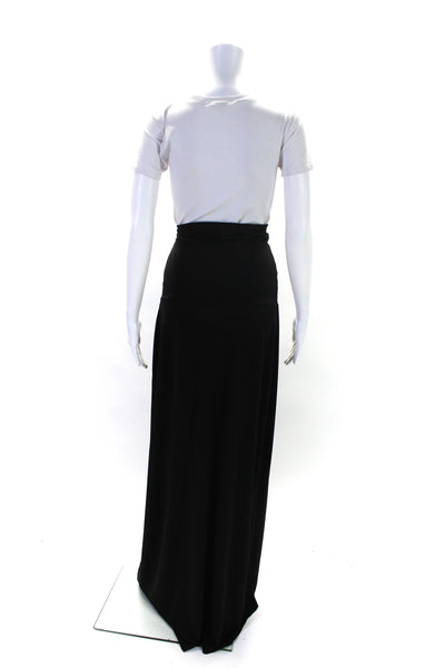 Planet by Lauren G Womens Fold Over Waist Matte Jersey Maxi Skirt Black Size 3