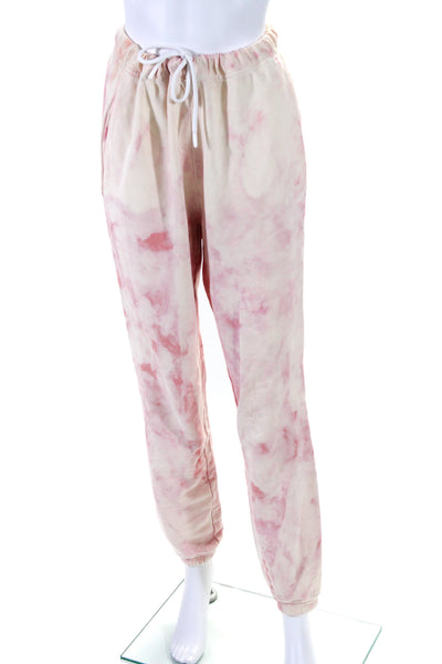 Cotton Citizen Womens Acid Wash Tie Dye Lounge Pants Sweatpants Pink Size Large