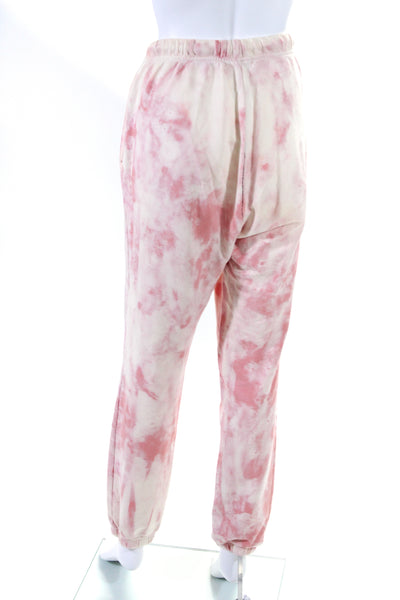 Cotton Citizen Womens Acid Wash Tie Dye Lounge Pants Sweatpants Pink Size Large