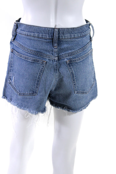 Madewell Womens Perfect Cutoff Distressed Denim Jean Shorts Blue Size 28