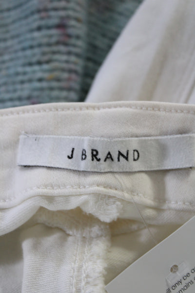 J Brand Womens Side Button High Waist Skinny Jeans Pants White Size 27