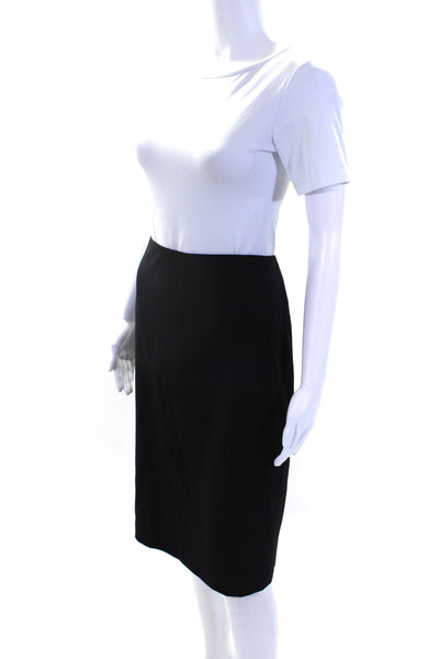 Tahari Womens Lined Back Split Knee Length Straight Pencil Skirt Black Size 12