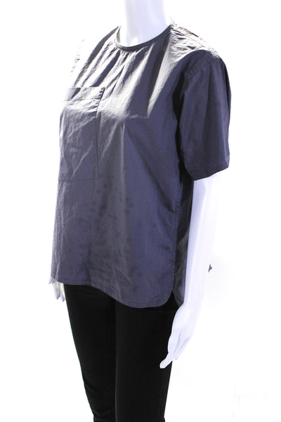 Sofie D Hoore Womens Cotton Short Sleeve Pullover Pocket T-Shirt Top Gray Size M