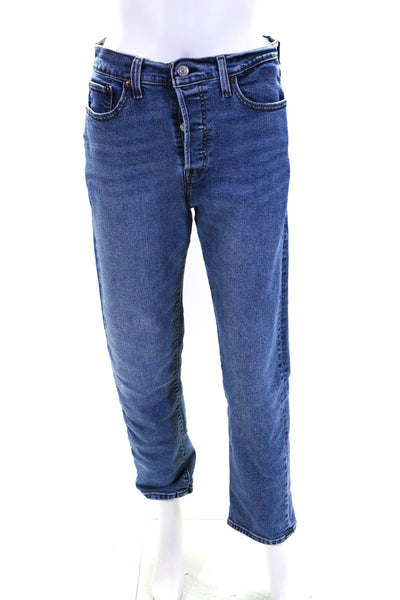 Levis Womens Wedgie Straight High Rise Button Fly Jeans Blue Size 30