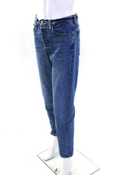 Levis Womens Wedgie Straight High Rise Button Fly Jeans Blue Size 30