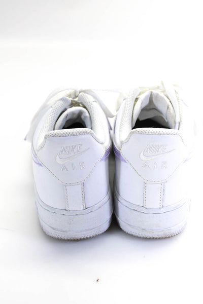 Nike Womens Leather Lace Up Air Force One Sneakers White Lavender Size 8