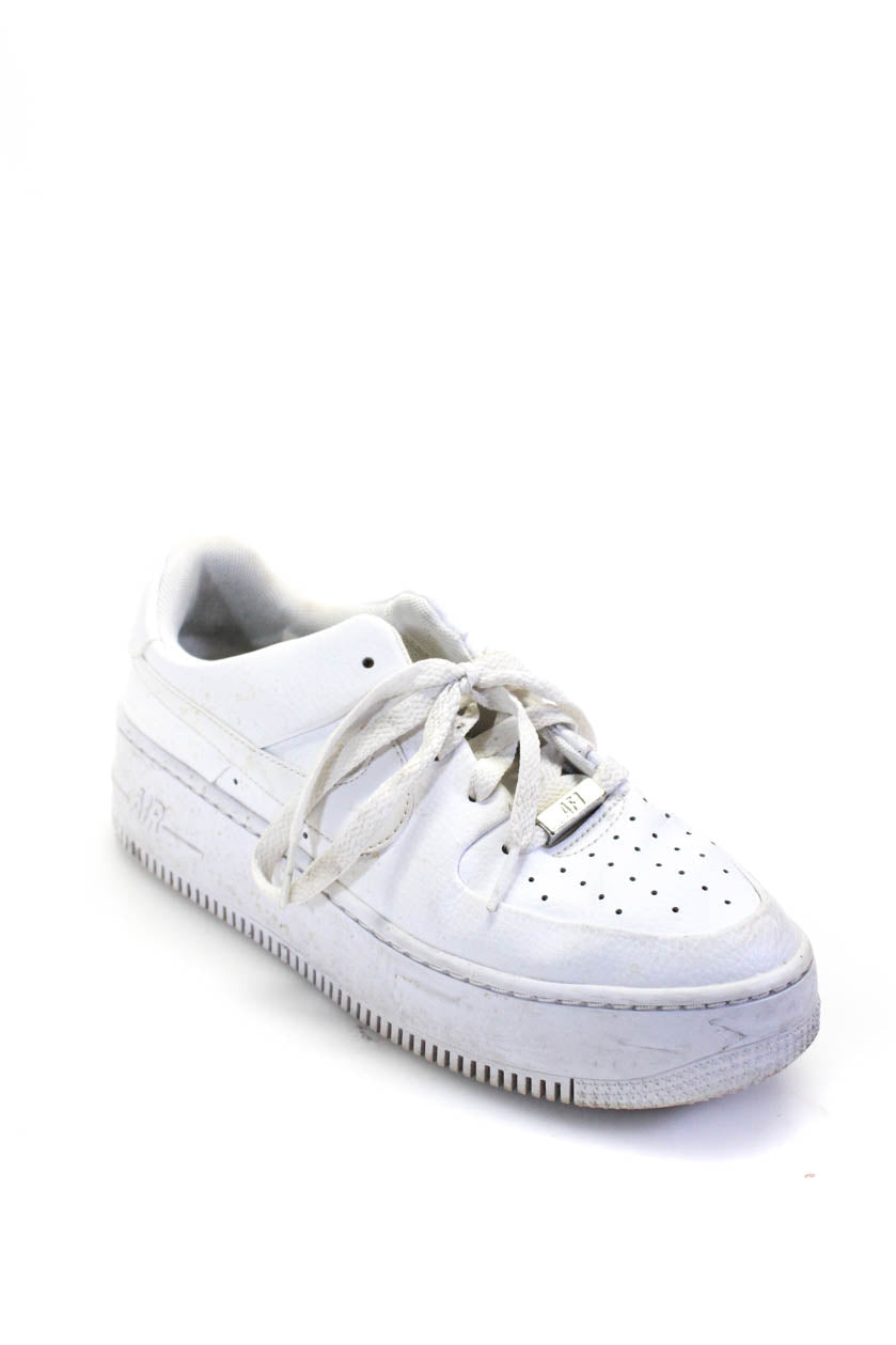 Nike Womens Leather Air Force 1 Platform Lace Up Sneakers White Size 8 Shop Linda s Stuff